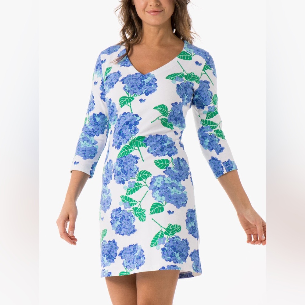 MAHI GOLD Blue and Green Floral Dress